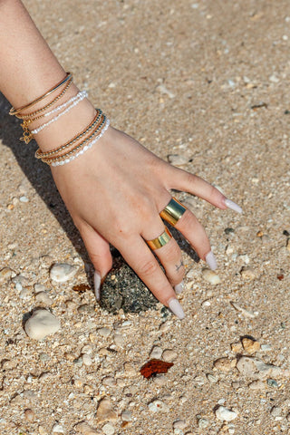 Rings - Medium Vermeil Gold Cigar Band Ring - Akau - ke aloha jewelry