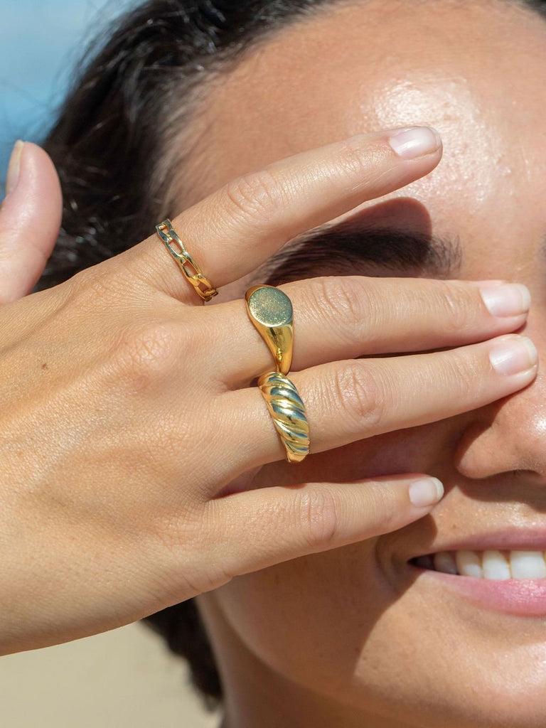 Rings - Modern Gold Chain Ring - Aukanai'i - ke aloha jewelry
