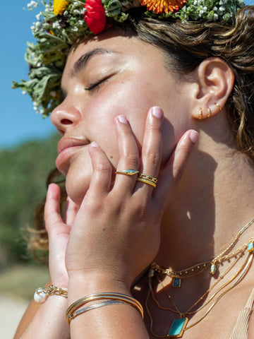 Rings - Sale - Mini Starburst Signet Ring in Gold - Kakahi - ke aloha jewelry