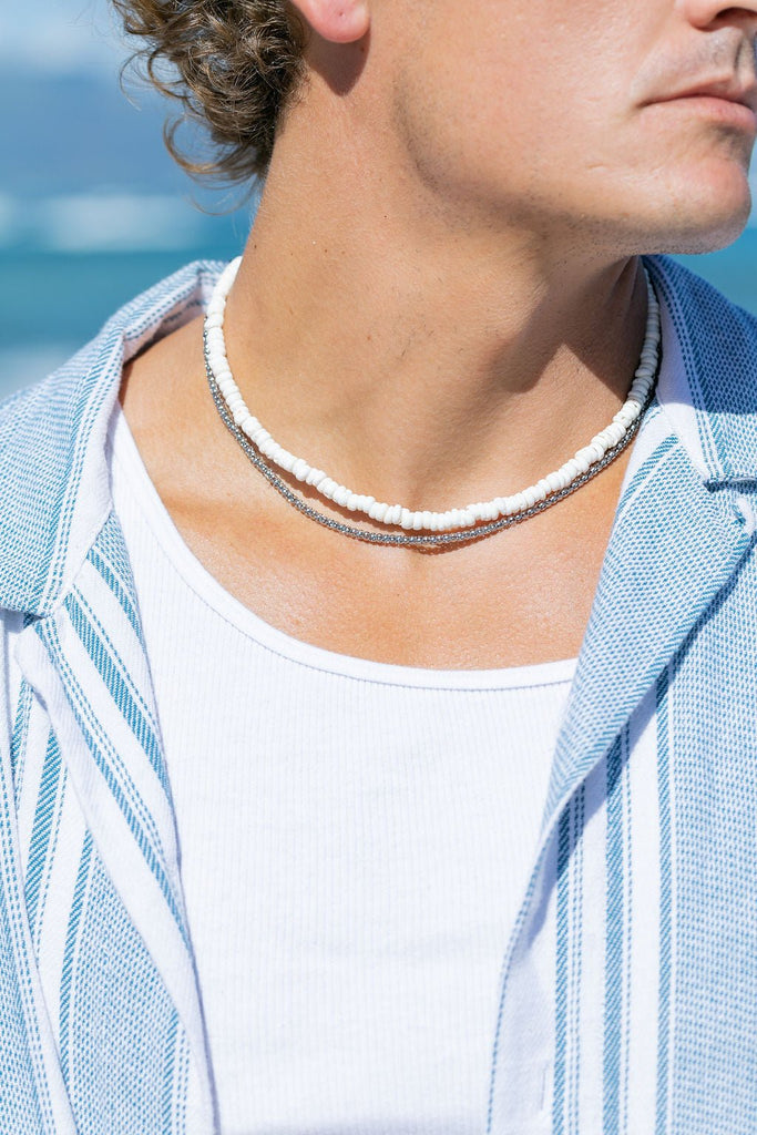 Necklace - Unisex Men's Puka Shell Necklace - Kealani - ke aloha jewelry