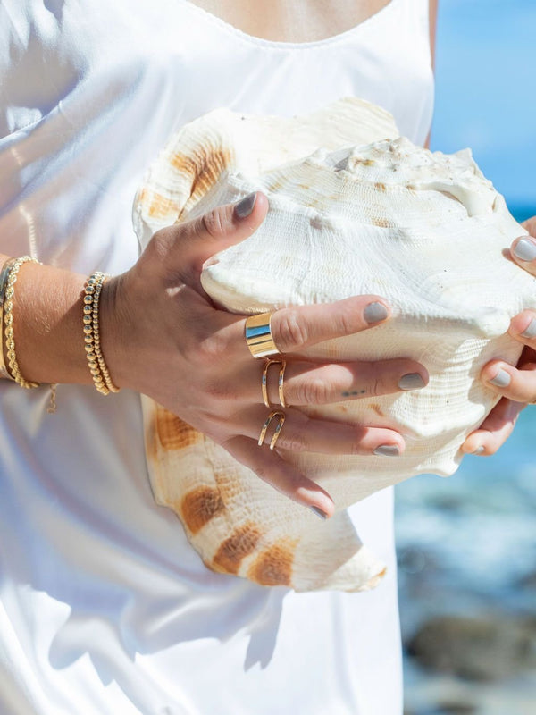Rings - Wide Gold Filled Cigar Band Ring - Kalia - ke aloha jewelry