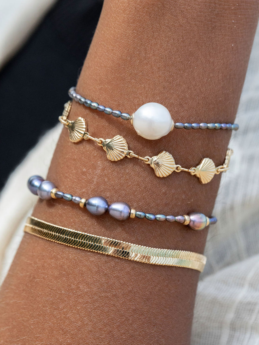 Missoma Seed Pearl Beaded Bracelet | 18ct Gold Plated/Pearl