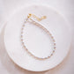 Gray Rice Pearl & Gold Bead Adjustable Anklet - Gold Āhiahi