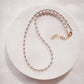 Gray Rice Pearl & Gold Bead Adjustable Necklace - Gold Āhiahi