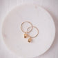 Gold Filled Pikake Charm Hoop Earrings - Hoʻopuni