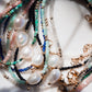 White Pearl and Gemstone Necklace - Gold Haukea
