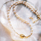 White Freshwater Pearl Necklace with Gold Pikake Bead - Pōhina
