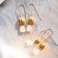 Mother of Pearl & Gold Pikake Dangle Earrings - Lāhela