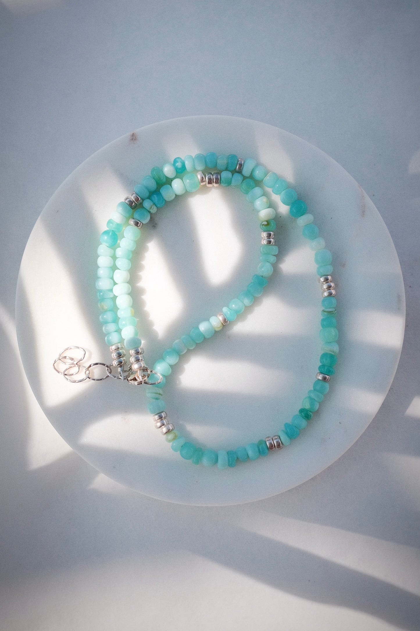 Peruvian Blue Opal Silver Necklace - Mana'olana