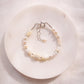 Luminous Pearl & Pikake Beaded Bracelet - Silver Heleleʻi
