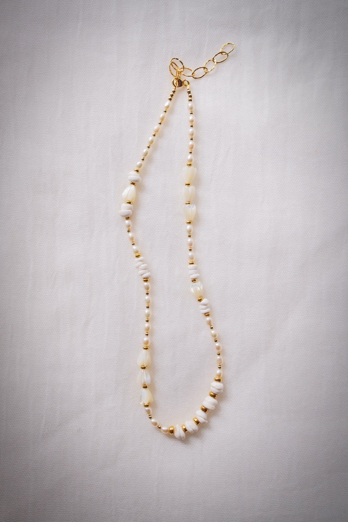 Mixed Shell & Pearl Pikake Necklace - Gold Kahakai