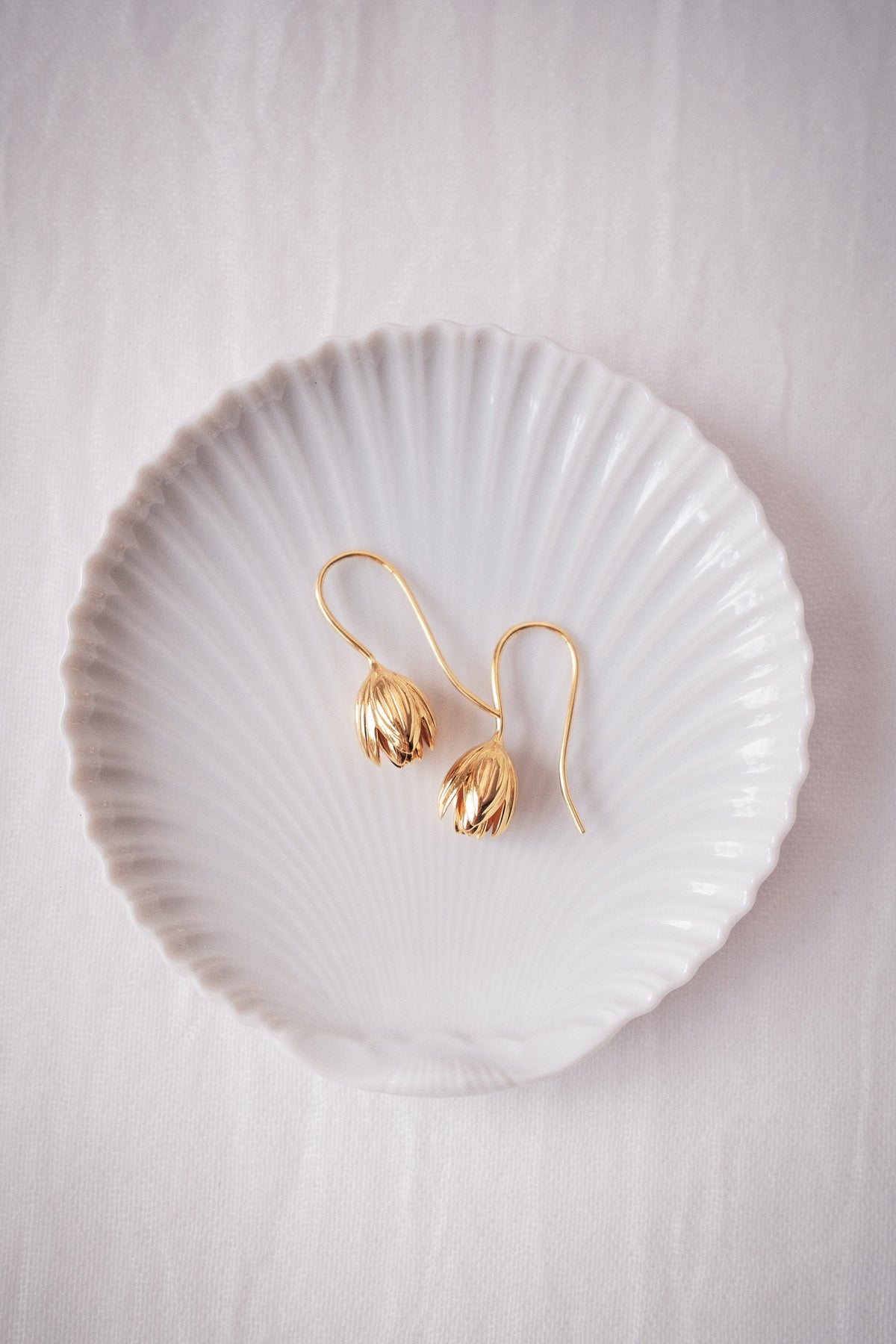 Large Gold Pikake Drop Earrings - Mohala