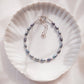 Peacock Rice Pearl & Silver Bead Adjustable Bracelet - Silver Pāʻū