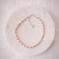 Pink Rice Pearl & Silver Bead Adjustable Anklet - Silver Liko
