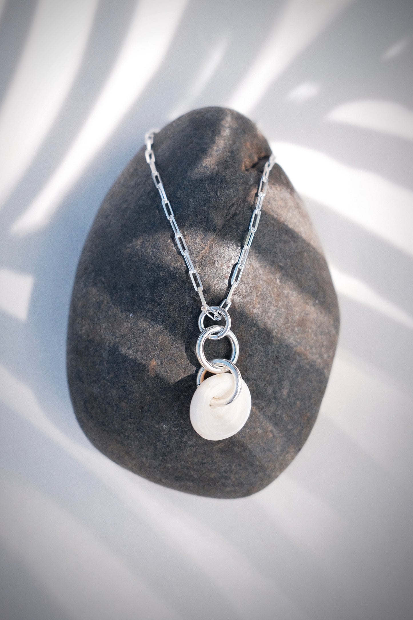 Silver Puka Shell Chain Necklace - Kahale