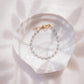 Gray Rice Pearl & Gold Bead Adjustable Bracelet - Gold Āhiahi