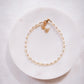White Rice Pearl & Gold Bead Adjustable Anklet - Gold Keʻokeʻo