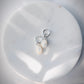 Silver Mother of Pearl Flower Lei Charm Huggie Hoop Earrings - Lei