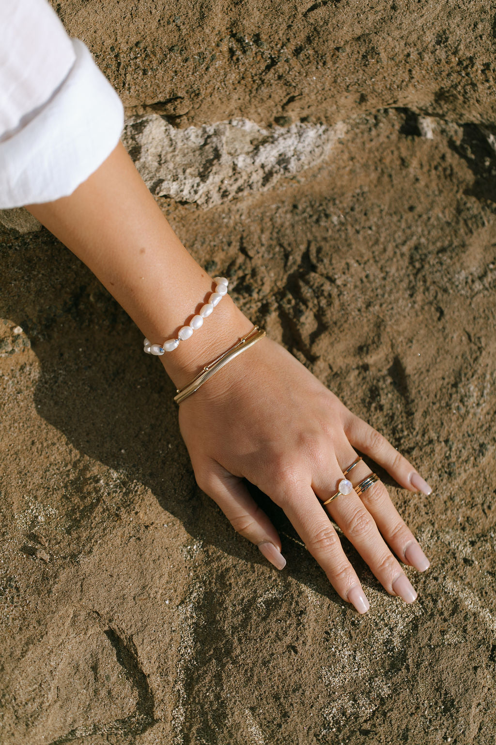 Unisex Men's White Pearl Bracelet - Makoa
