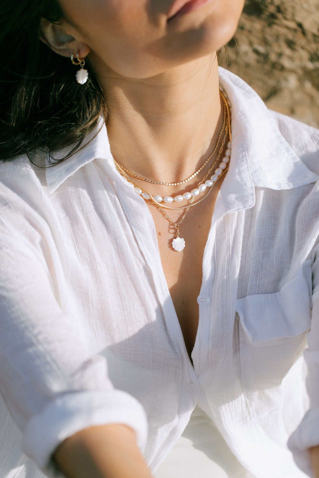 Gold Flat Dot Chain Necklace - Makali'i