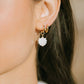 Gold Mother of Pearl Shell Charm Huggie Hoop Earrings - Lanikai
