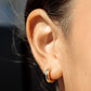 Mini Ridged Squared Huggie Hoop Earrings - Kainehe