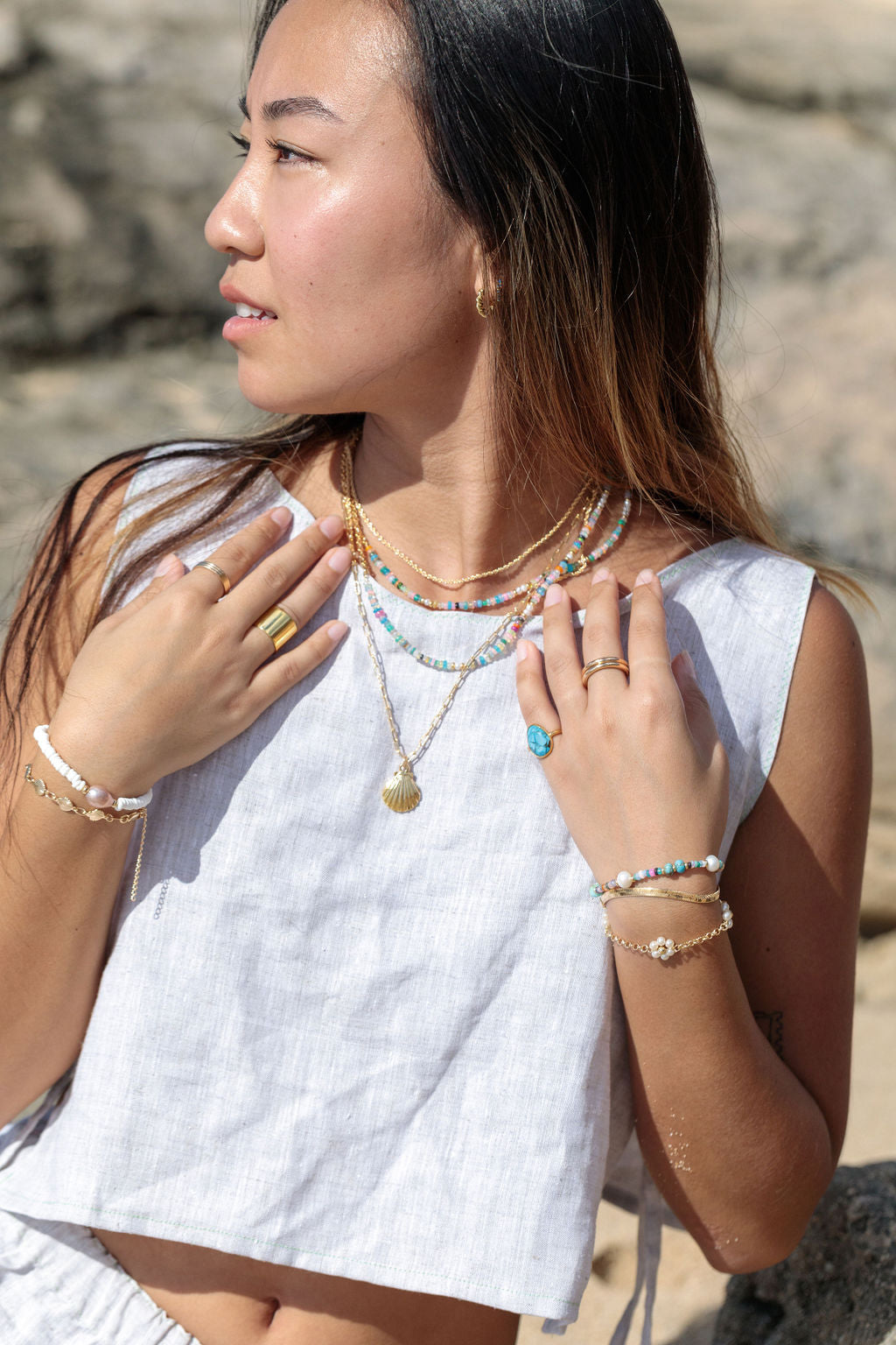 Gold Scallop Shell Charm