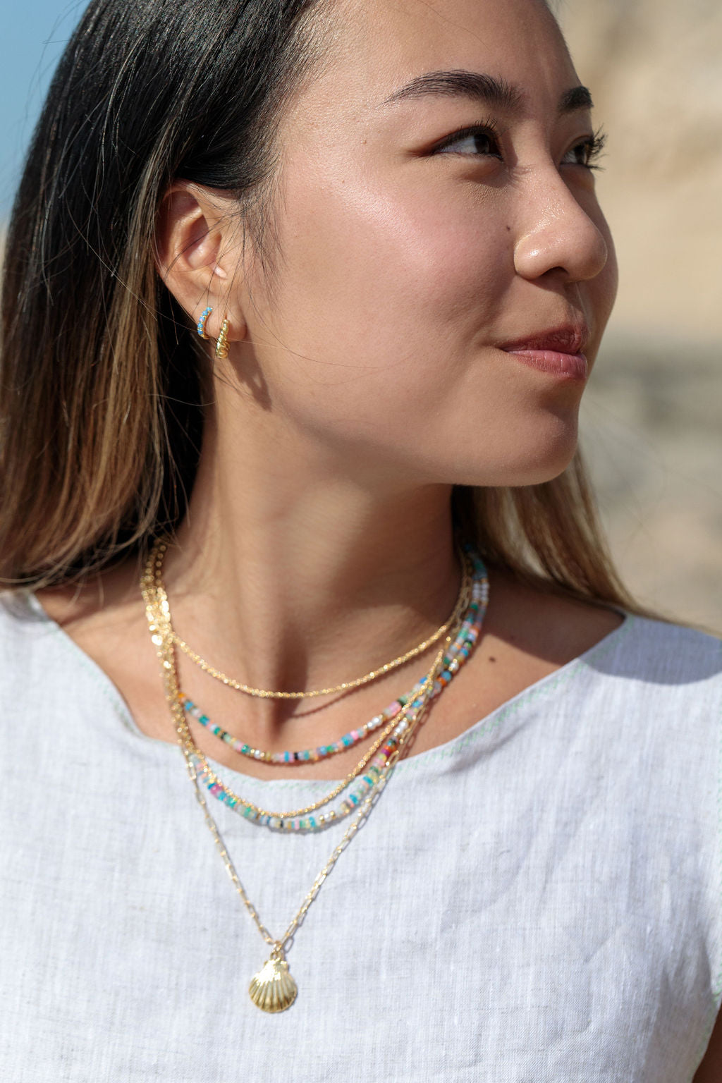 Gold Scallop Shell Necklace - Hoaka