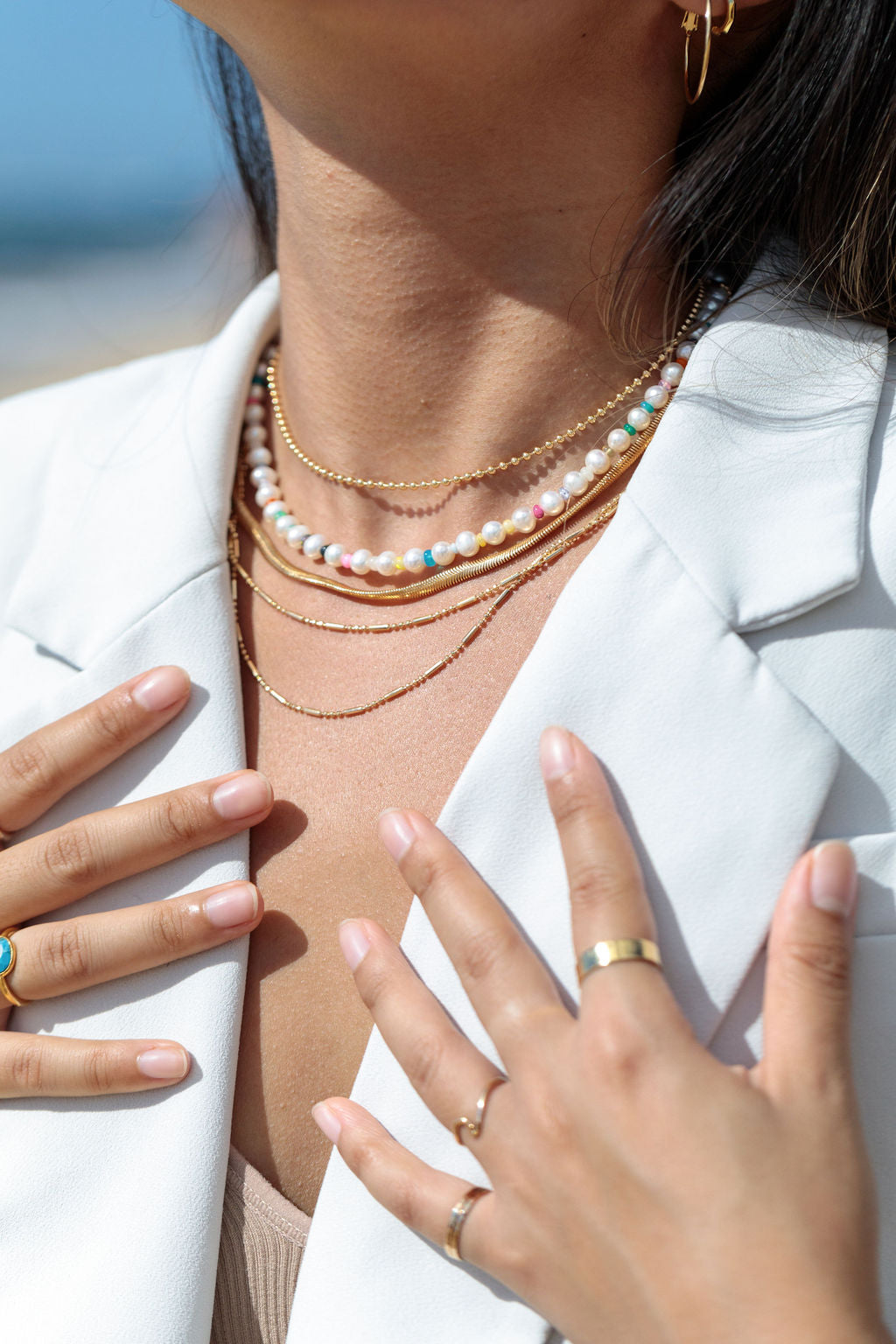 Dot Dash Gold Chain Necklace - Kaulana