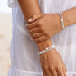 Silver and White Pearl Bead Bracelet - Hiwahiwa