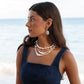 Silver Puka Shell Pearl Bead Necklace - Maka