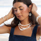 Silver Puka Shell Pearl Bead Necklace - Maka
