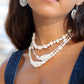 Silver Puka Shell Pearl Bead Necklace - Maka