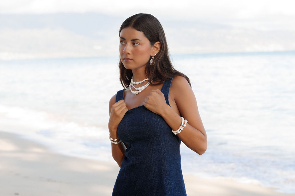 Puka Shell Bracelet - Silver Kahale