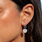 Silver Mother of Pearl Shell Charm Huggie Hoop Earrings - Lanikai