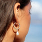 Silver Baroque Pearl Latch Hoop Earrings - Kēhau