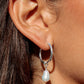 Silver Baroque Pearl Latch Hoop Earrings - Kēhau