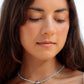 Dainty Turquoise Tahitian Pearl Choker Necklace - Silver Ipo