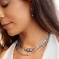 Sterling Silver Herringbone Chain Necklace - Konani