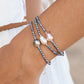 White Baroque Peacock Pearl Bead Bracelet - Silver Kaimalie
