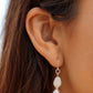 Silver Asymmetrical Pikake & Pearl Earrings - Huali