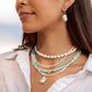 Silver Dainty White Pearl Necklace - Maile