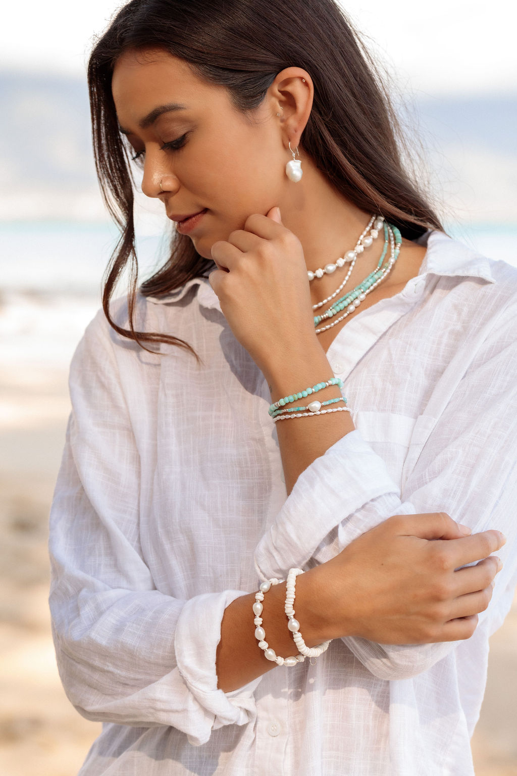 Silver Puka Baroque Pearl Bracelet - Kakahi