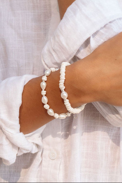 Silver Puka Baroque Pearl Bracelet - Kakahi