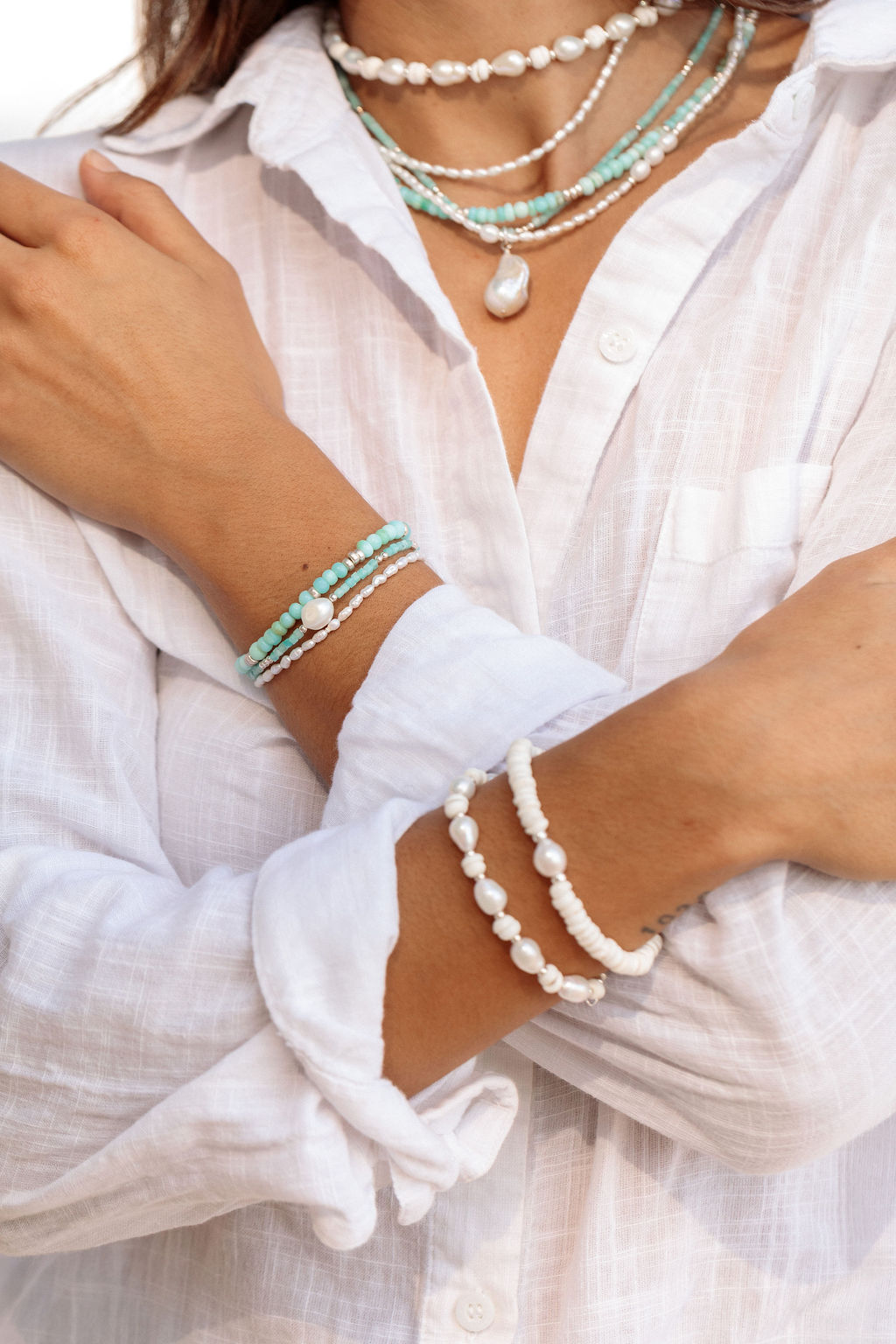 Silver Puka Baroque Pearl Bracelet - Kakahi