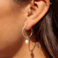 Pearl Silver Hoop Earrings - Keilani
