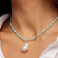 Flameball Baroque Pearl and Gemstone Necklace - Silver Keahi