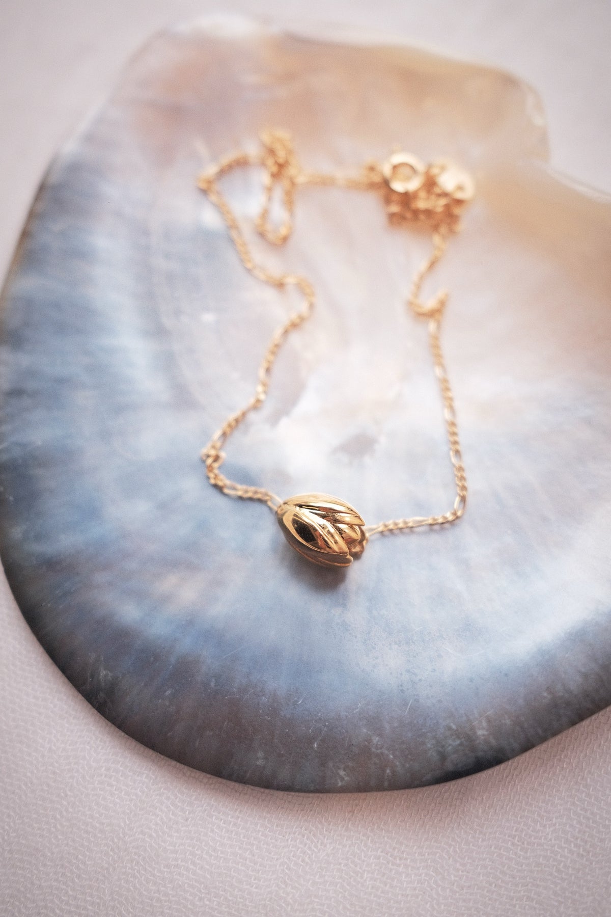 Floating Gold Pikake Charm Necklace - Lana