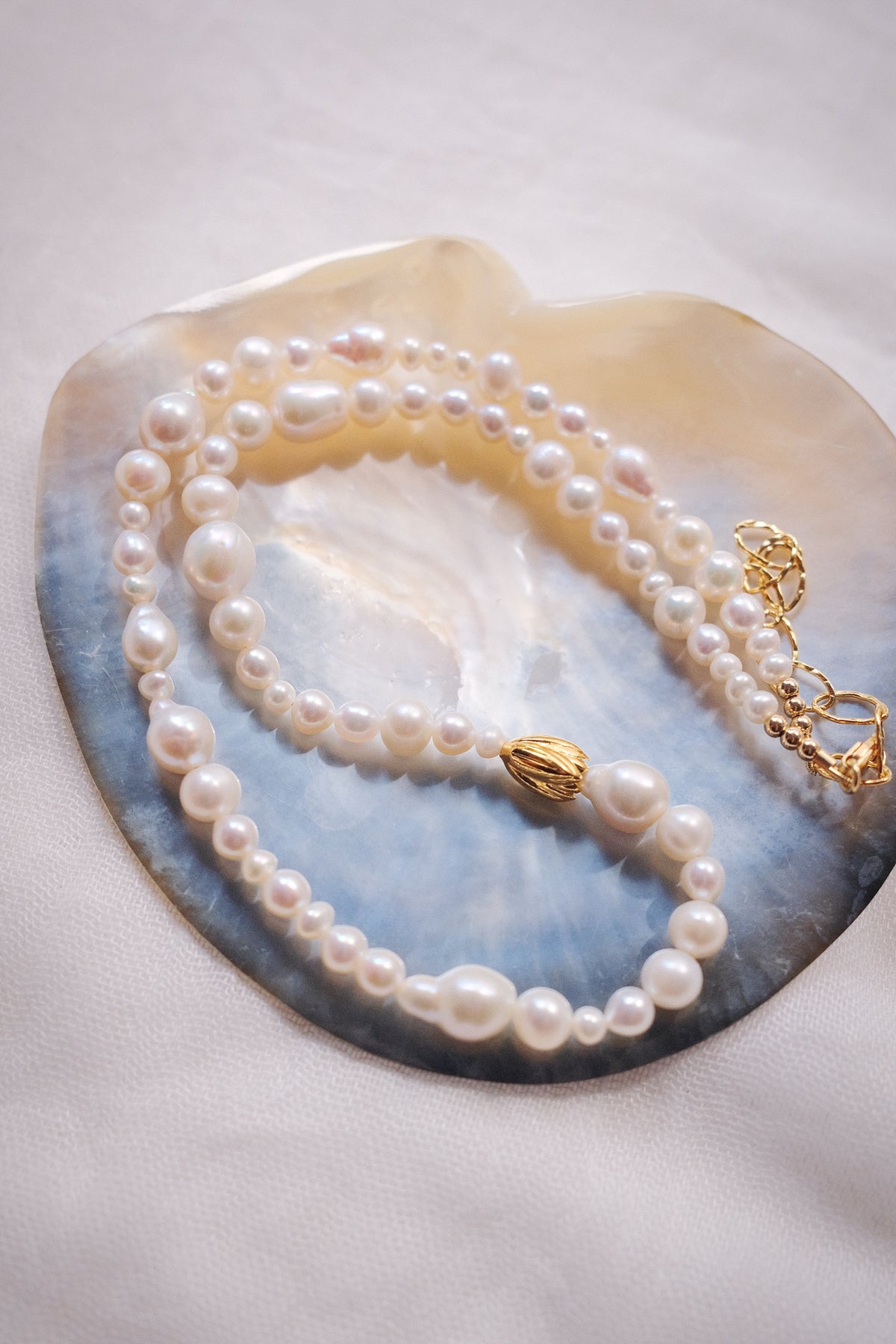 Luxe Baroque Pearl & Gold Pikake Necklace - Makamae