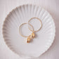 Gold Filled Pikake Charm Hoop Earrings - Hoʻopuni